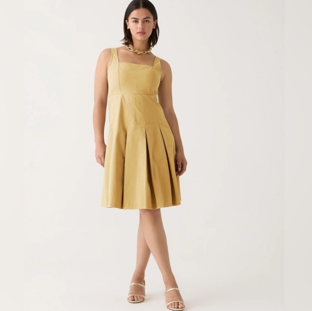 J. Crew Chino A Line Pleated Dress